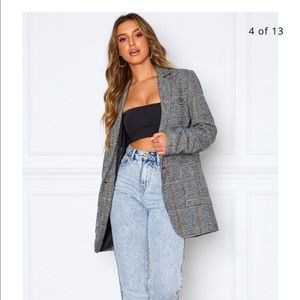 The Rise Boyfriend Blazer Check Print